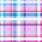 Seamless checkered pattern. Harmonious interweaving of stripes of pink, violet, green, blue colors