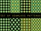 Seamless checkered patterns with dots and stripes. Set vector backgrounds.