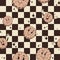 seamless checkered retro background with emoji cookies crackers