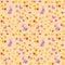 Seamless cheerful childish pattern - cute flowers, watercolour butterflies and hand painted rabbit