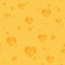 Seamless cheesy pattern with heart-shaped holes