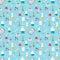 Seamless chemical pattern. Chemical glassware and reagents. Flat design. Vector