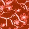 Seamless Cherry Flower Pattern. Watercolour