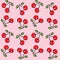 Seamless cherry pattern background
