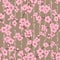 Seamless cherry, sakura blossom flowers pattern