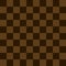 Seamless chessboard pattern. Contrast and bright mosaic decoration for design, art, prints, wallpaper, backdrops. with dark brown