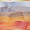 Seamless chic colorful pattern of patterned hills in watercolor.