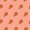 Seamless chicken fried legs pattern vector. Meat cartoon background.