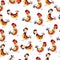 Seamless chicken pattern
