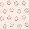 Seamless childish background with baby chicken hatching from an egg