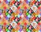 Seamless childish patchwork pattern with fantasy creatures