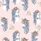 Seamless childish pattern with adorable horses . Creative scandinavian kids texture for fabric, wrapping, textile, wallpaper,