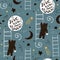 Seamless childish pattern with bears, stars and moon. Creative kids texture for fabric, wrapping, textile, wallpaper, apparel.