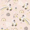 Seamless childish pattern with colorful roller skates. Creative scandinavian style kids texture for fabric, wrapping, textile,