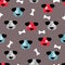 Seamless childish pattern with cute dogs and bones