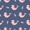 Seamless childish pattern with cute hammerhead sharks for nursery, baby shower, textile