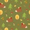 Seamless childish pattern with cute hedgehog, apples, mushrooms. Creative woodland kids texture for fabric apparel