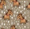 Seamless childish pattern with cute horses and hand drawn textures. Creative blackand white kids texture for fabric, wrapping