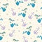 Seamless childish pattern with cute mermaids colorful summer design theme. Undersea vector trendy texture.Perfect for fabric,