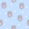 Seamless childish pattern with cute rabbit baby.