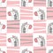 Seamless childish pattern with cute zebras. Vector kids print for textile