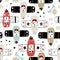 Seamless childish pattern with tigers pilot on planes . Creative hand drawn kids texture for fabric, wrapping, textile, wallpaper