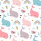 Seamless childish pattern with whales. Creative kids hand drawn texture for fabric, wrapping, textile, wallpaper, apparel. Vector