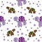 Seamless childish patterns with cute turtles for cloth, wrapping, tektil. vector