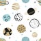 Seamless childish space pattern with doodle planets.