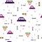 Seamless children`s boyish pattern. Transport, road signs, tools on a white background.
