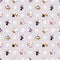 Seamless children s pattern with funny ladybugs. Childish vector background in simple hand drawn scandinavian style.