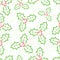 Seamless Christmas background with holly berries