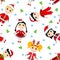 Seamless christmas children pattern.