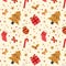 Seamless Christmas and New Year`s pattern