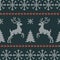 Seamless Christmas nordic knitting vector pattern with fir-trees, snowflakes, deer and decorative stripes