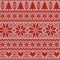 Seamless Christmas nordic knitting vector pattern with fir-trees, snowflakes, Selburose or hearts