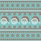 Seamless Christmas nordic knitting vector pattern with Santa Claus, snowflakes and decorative stripes