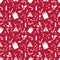 Seamless Christmas pattern. Candles, candy cane, stars, tree, berries.