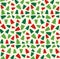 Seamless Christmas Pattern with Evergreen Trees