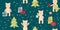 Seamless Christmas pattern with pigs.