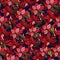 Seamless christmas pattern of red poinsetia flowers. Hand-drawn textile vector illustration for fabric, tile and paper