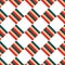 Seamless Christmas pattern of striped squares staggered diagonally on a white background. Vector illustration bright