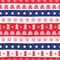 Seamless Christmas patterns in national color flag Chile style. Vector design in nordic style. Hand drawn doodle