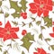 Seamless Christmas poinsettia floral pattern