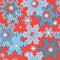 Seamless christmas snowflakes pixel blurred pattern