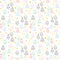 Seamless Christmas trees doodles pattern on white background