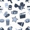 Seamless cinema stuff pattern