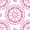 Seamless circle pattern with pink cartoon elefants