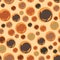 Seamless Circle Texture Print Pattern. Dress Fabric. Brown Background Vector. Design for Textile and