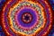 seamless circular circle  colourful caleidoscope gradient flower art pattern of indonesian traditional tenun batik ethnic dayak